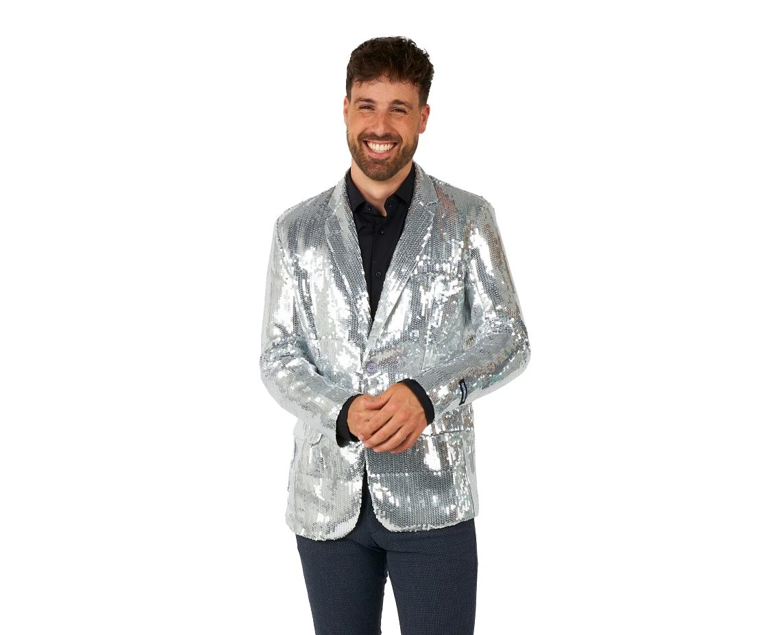 Jacket Sequins Silver, size 44/46 (S)